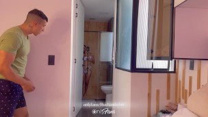 My ebony stepsister makes me hot with her huge ass I masturbate in front of her